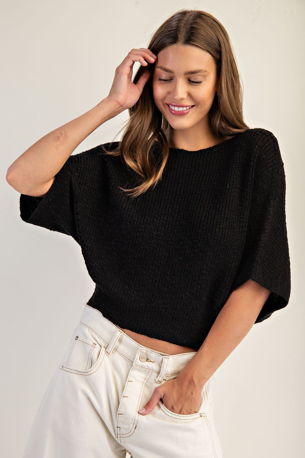 Dolman Sleeve Knit Sweater