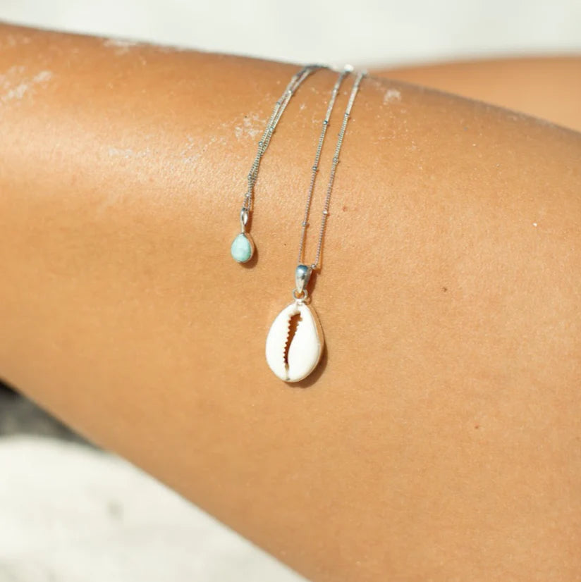 Larimar Teardrop Necklace (Handmade)