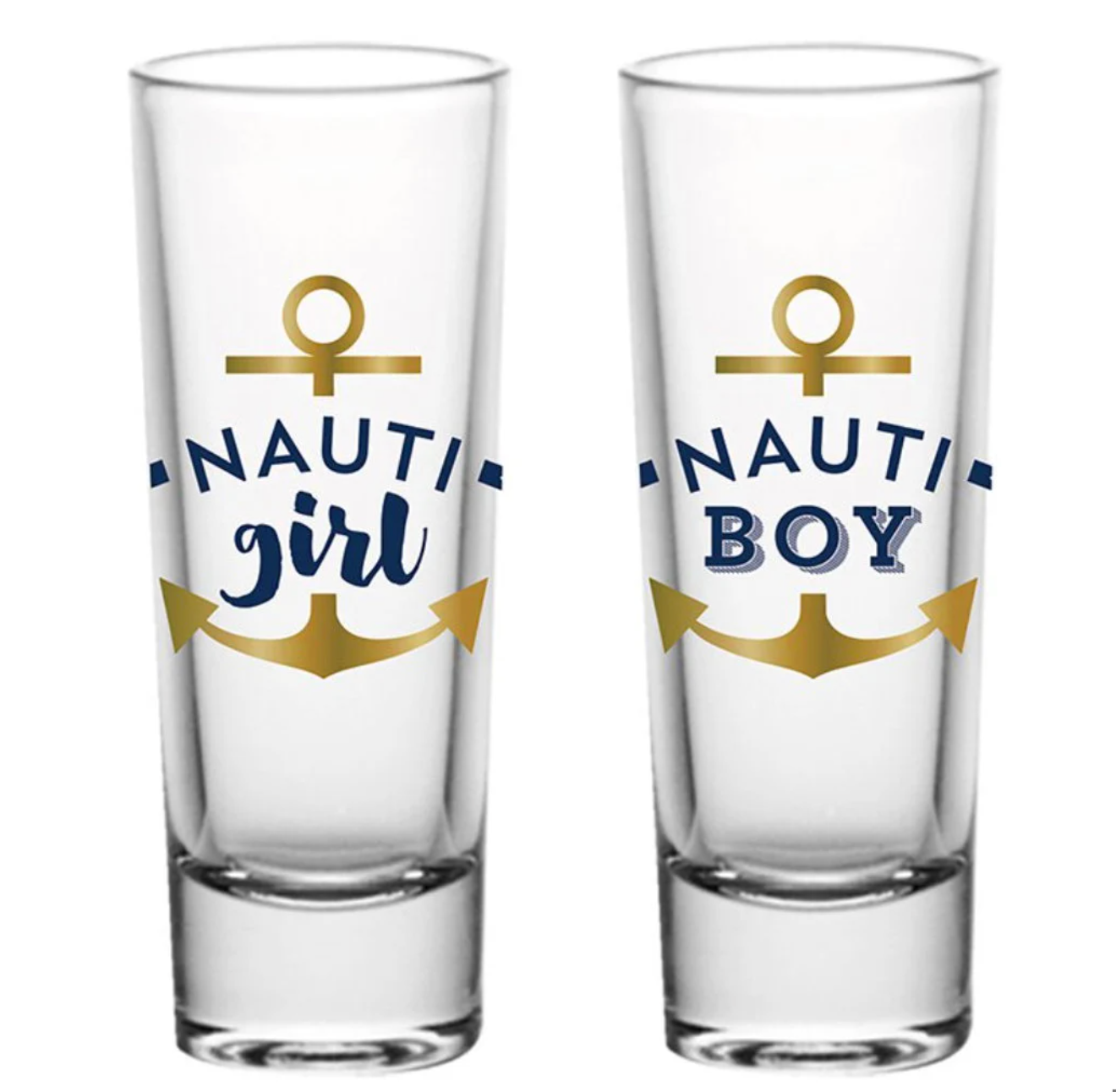 Matching Naughti Girl & Naughti Boy Shot Glass Set