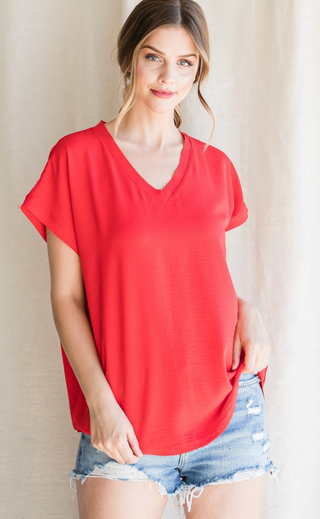 Best Selling Cap Sleeve Raw Edge Top