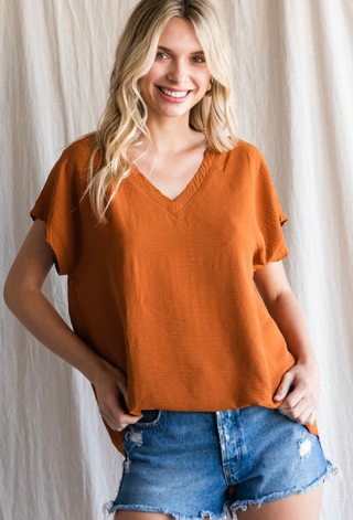 Best Selling Cap Sleeve Raw Edge Top