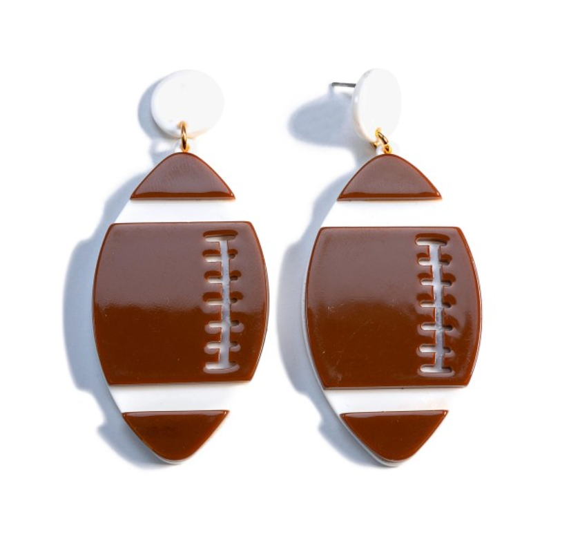 Acetate Football Earrings