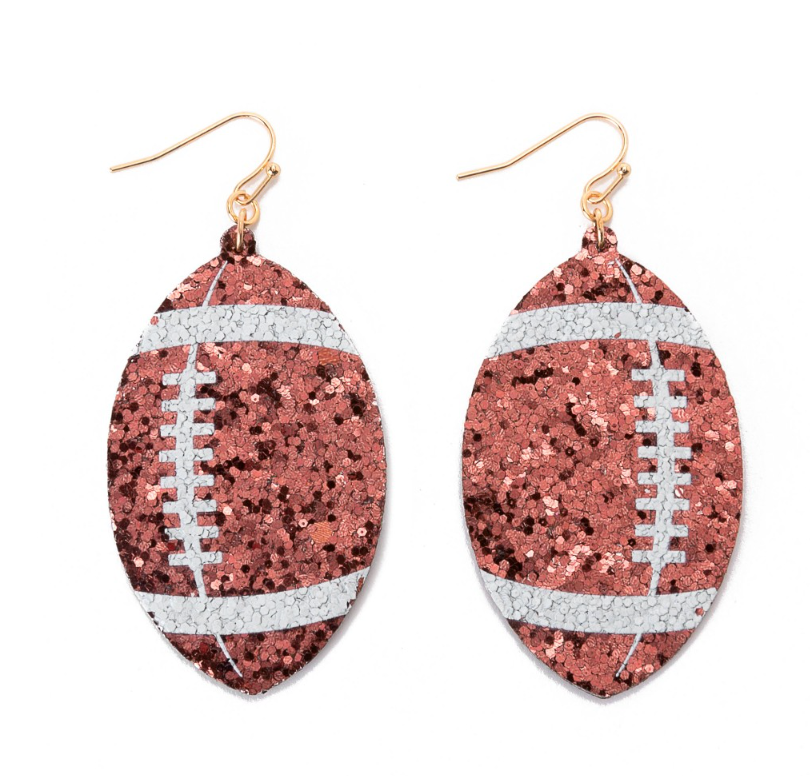 Glitter Football Drop Earrings