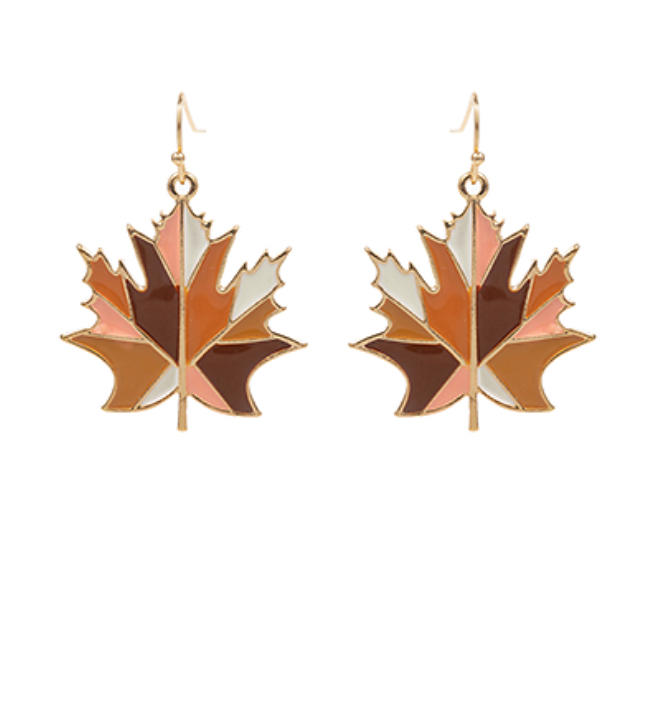 Enamel Maple Earrings