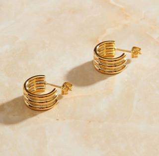 Textured Huggie Hoop Earrings