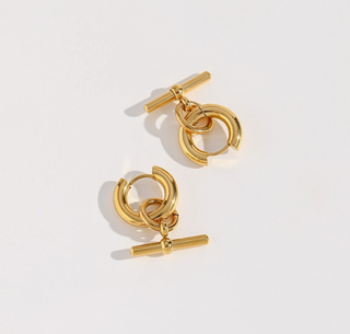 Interlocking Bar Hoop Earrings