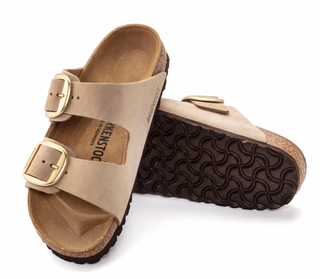 Birkenstocks Arizona Big Buckle - Nubuck Leather (Sandcastle)