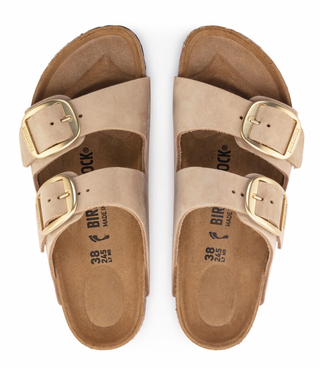 Birkenstocks Arizona Big Buckle - Nubuck Leather (Sandcastle)