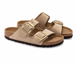 Birkenstocks Arizona Big Buckle - Nubuck Leather (Sandcastle)