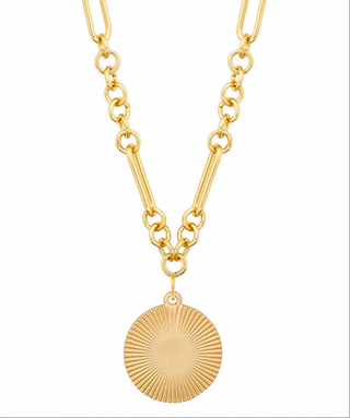 Texture Round Pendant Necklace