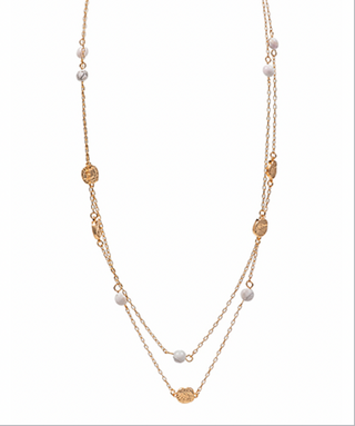 2 Row Stone Bead Necklace