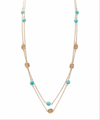 2 Row Stone Bead Necklace
