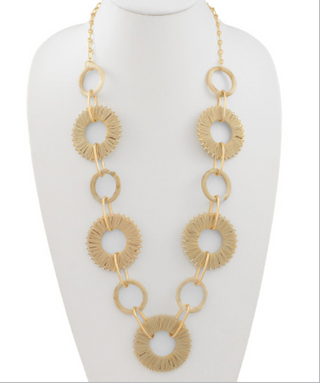 Raffia Round Acrylic Necklace