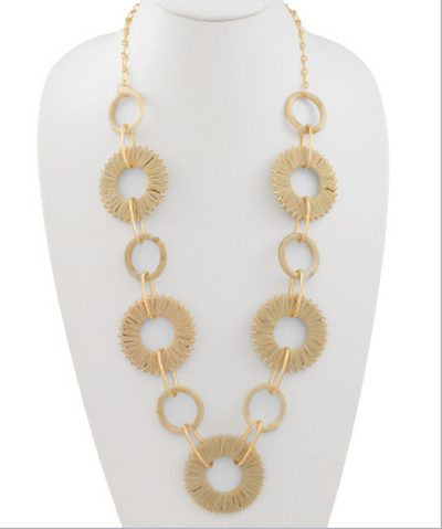 Raffia Round Acrylic Necklace