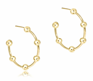 ENewton Beaded Simplicity 1" Post Hoop - 4mm Gold
