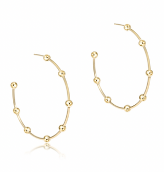ENewton Beaded Simplicity 1.5" Post Hoop - 4mm Gold