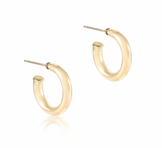 ENewton Round Gold 1" Post Hoop - 4mm Smooth