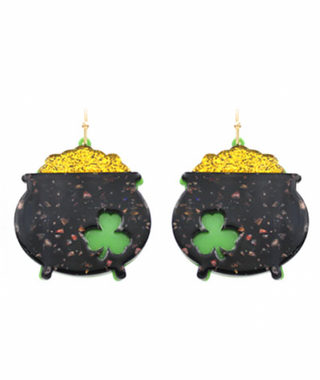 St. Patricks Day Pot Of Gold Earrings