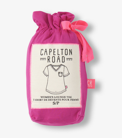 Capelton Road V-Neck PJ Tee In A Bag - Rose Violet