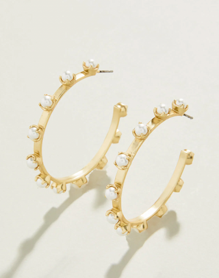 Stand Out Hoop Earrings Pearl