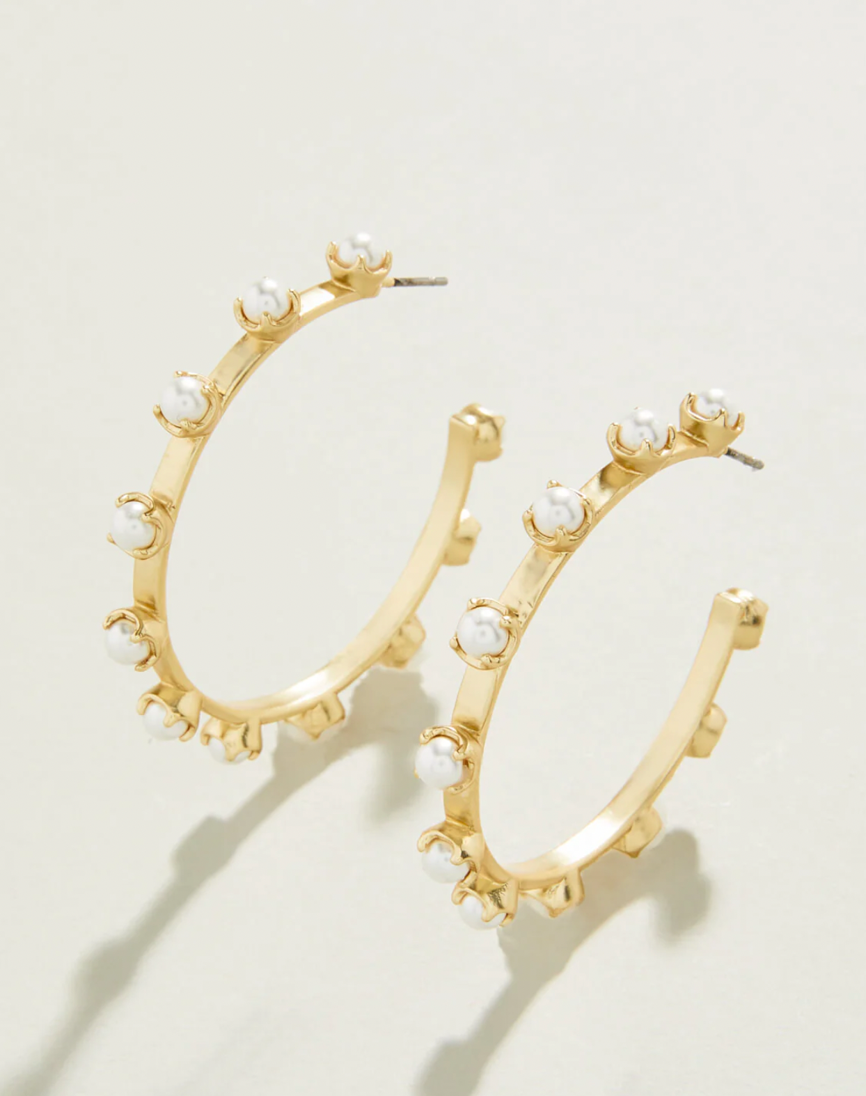 Stand Out Hoop Earrings Pearl