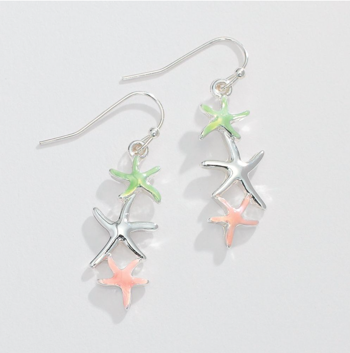 Periwinkle Cascading Starfish Earrings