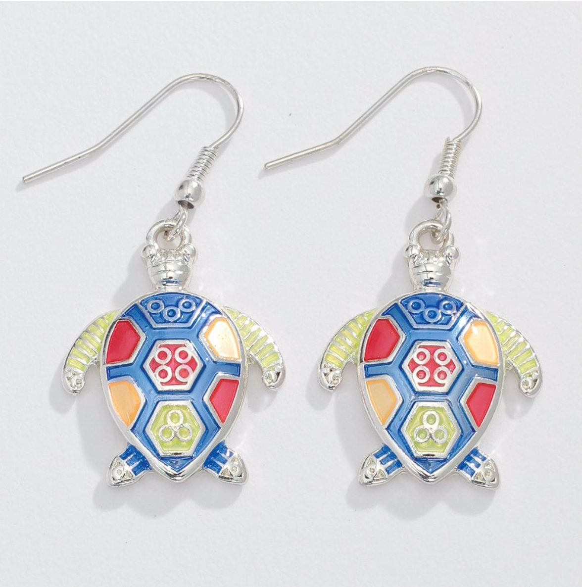 Periwinkle Colorful enamel sea turtle Earrings