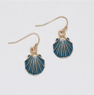 Periwinkle Blue And Gold Scallop Shells