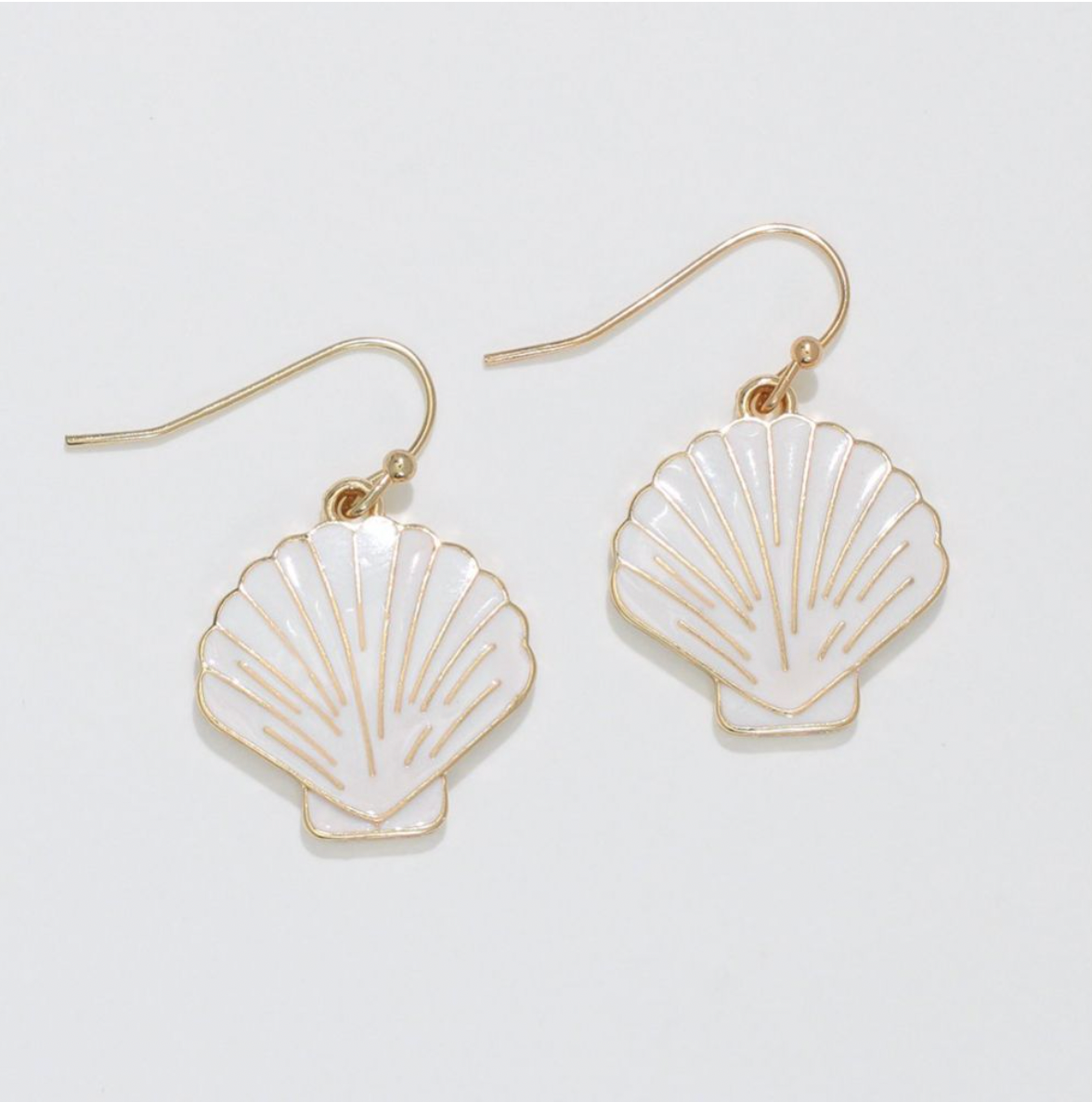 Periwinkle Gold And White Enamel Shell