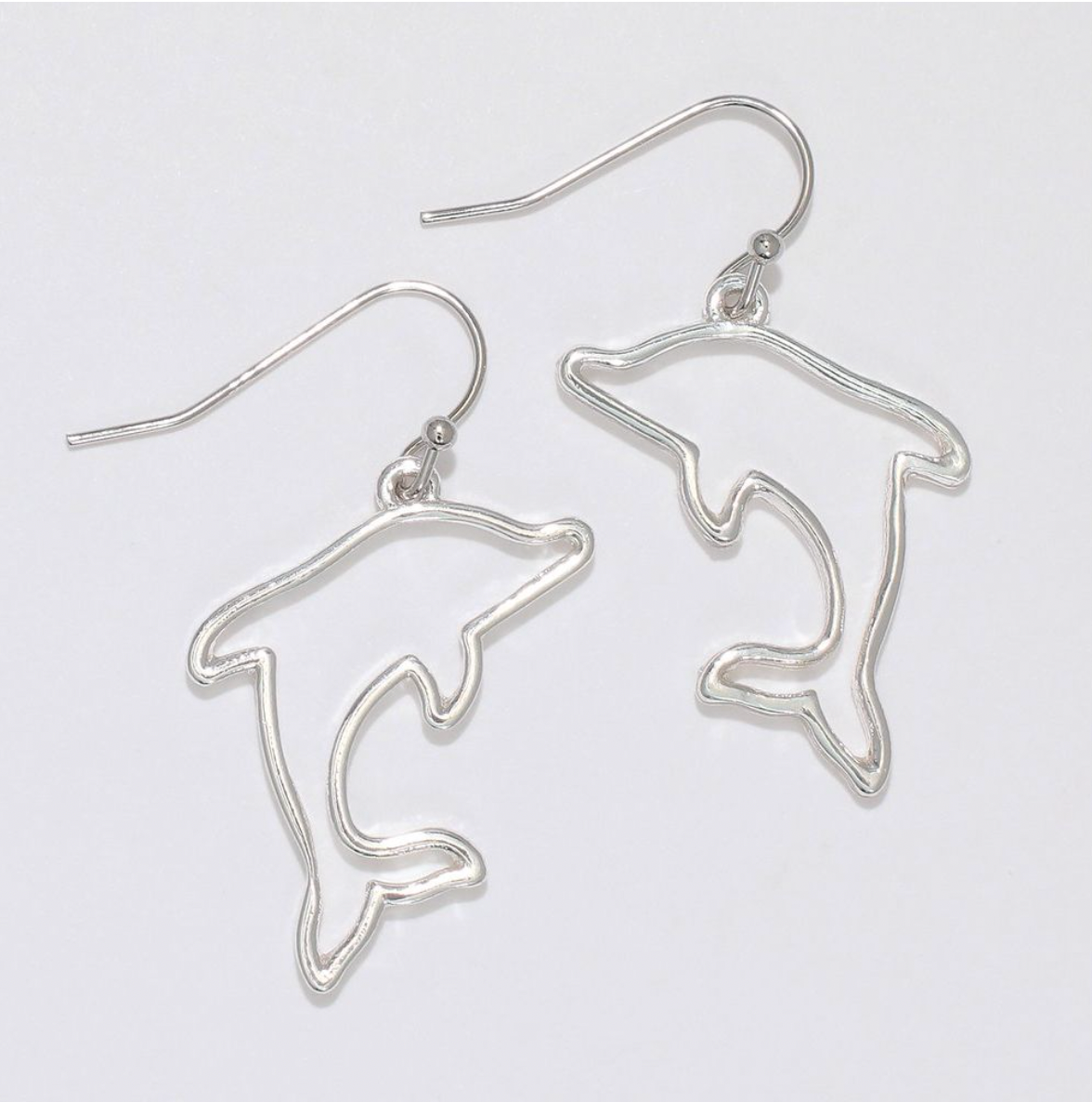 Periwinkle Silver Dolphin Earrings