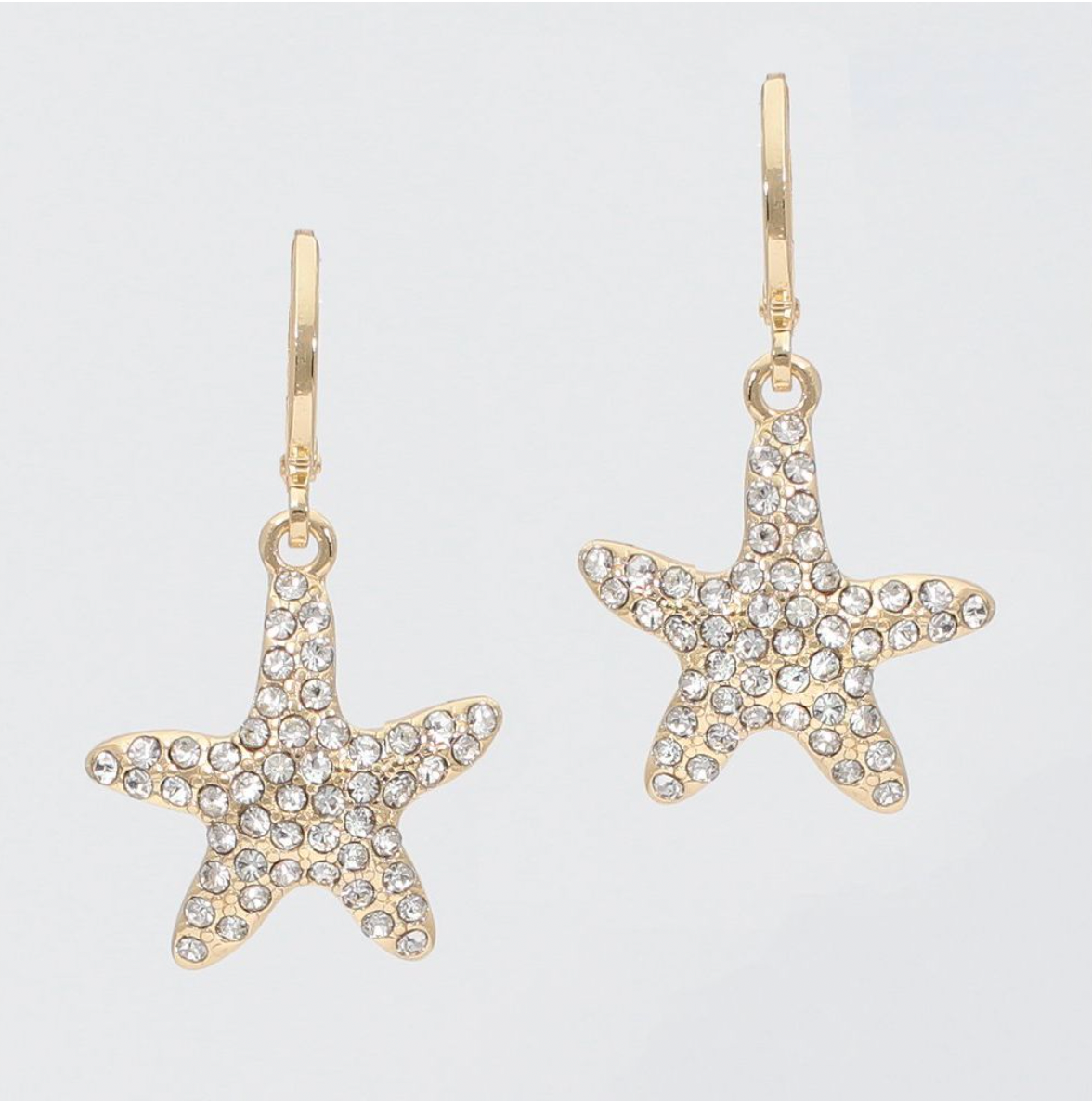 Periwinkle Starfish With Crystal Earrings