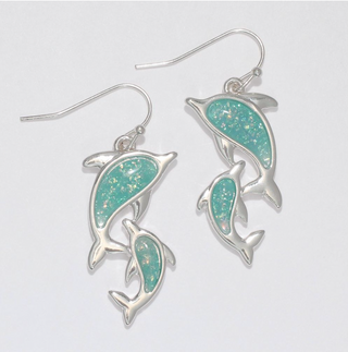 Periwinkle Sparkling Aqua Dolphins