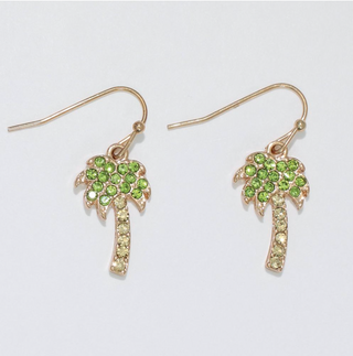 Periwinkle Crystal Palm Tree Earrings