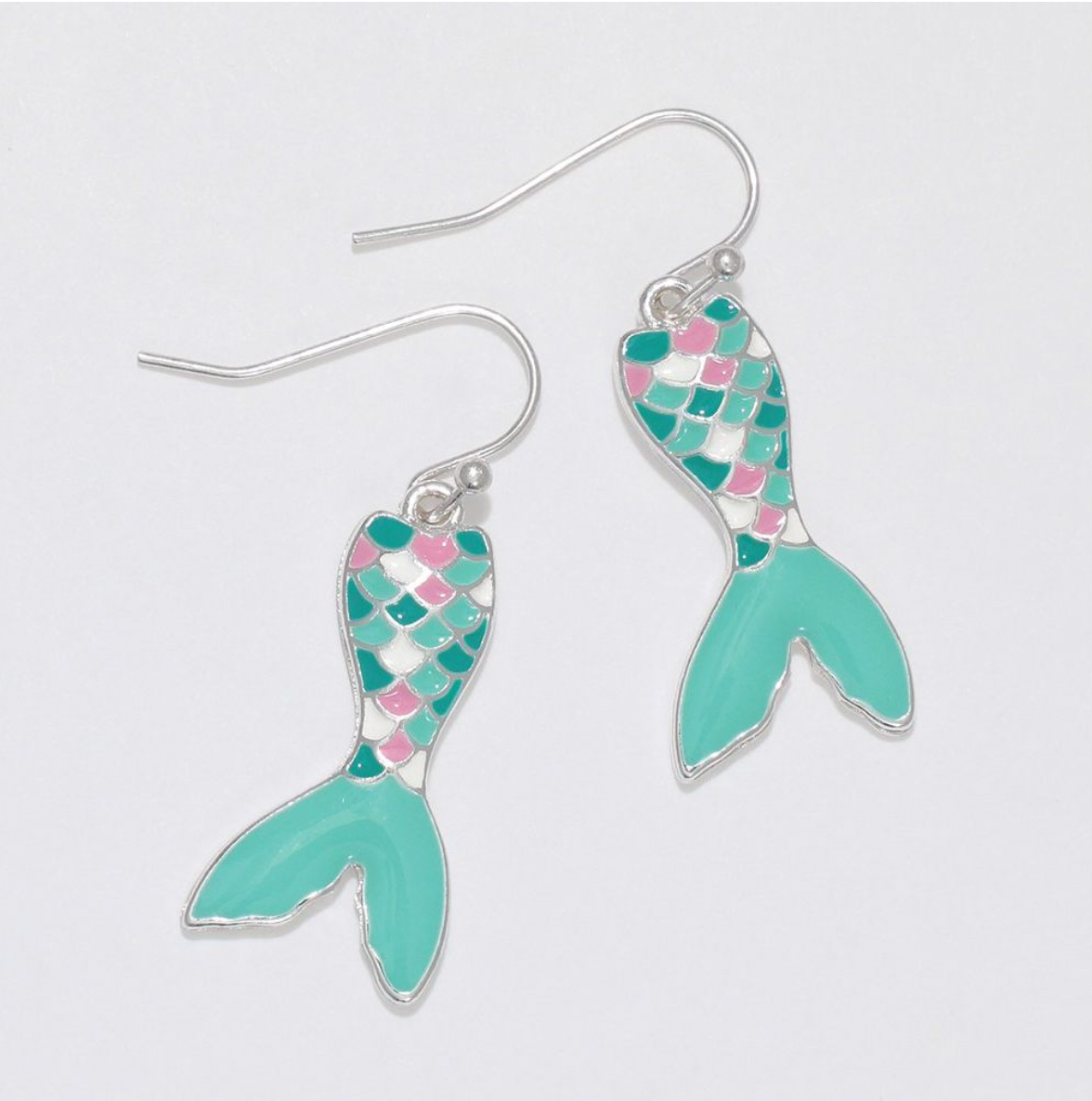 Periwinkle Mint Mermaid Tail Earrings