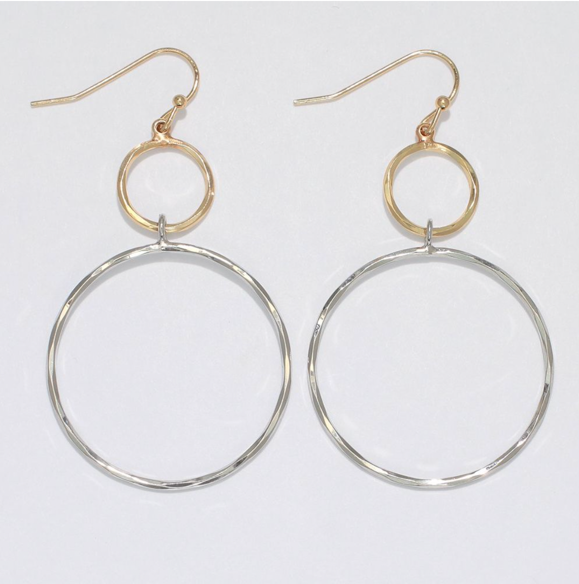 Periwinkle Two-Tone Textured Hoop Earrings