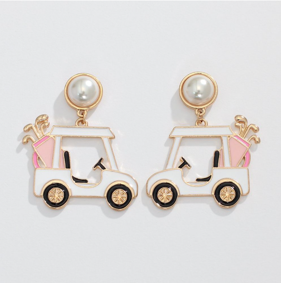 Periwinkle Golf Cart Earrings