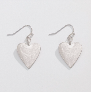 Periwinkle Burnished Silver Heart Earrings