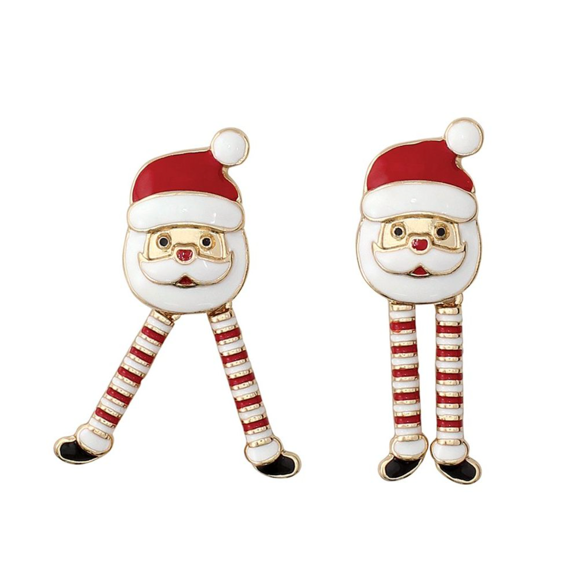 Periwinkle Dancing Santa Earrings