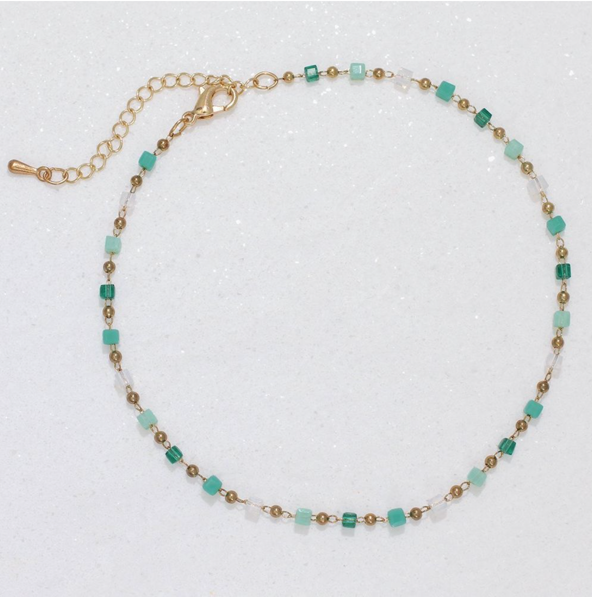 Periwinkle Multi Green Anklet