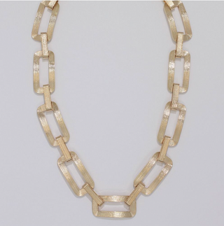 Periwinkle Textured Gold Link Necklace