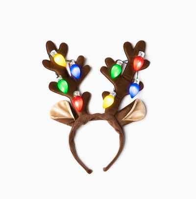 Christmas Jumbo Bulb Light Up Antlers Headband