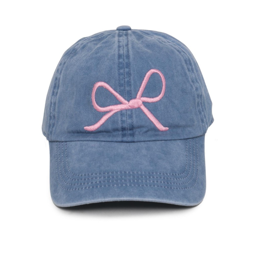 Embroidered Bow Baseball Cap