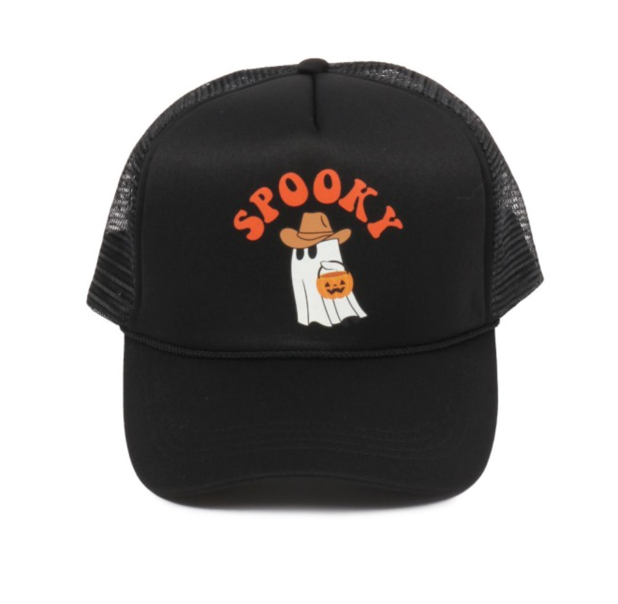 Spooky Ghost Cowboy Trucker Hat