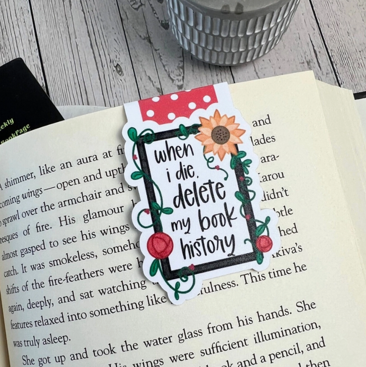 Delete My Book History Magnetic Bookmark