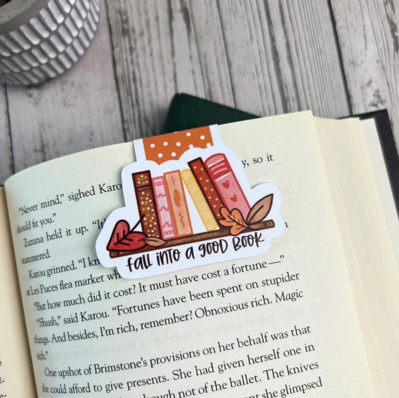 Fall Into A Good Book Magnetic Bookmark