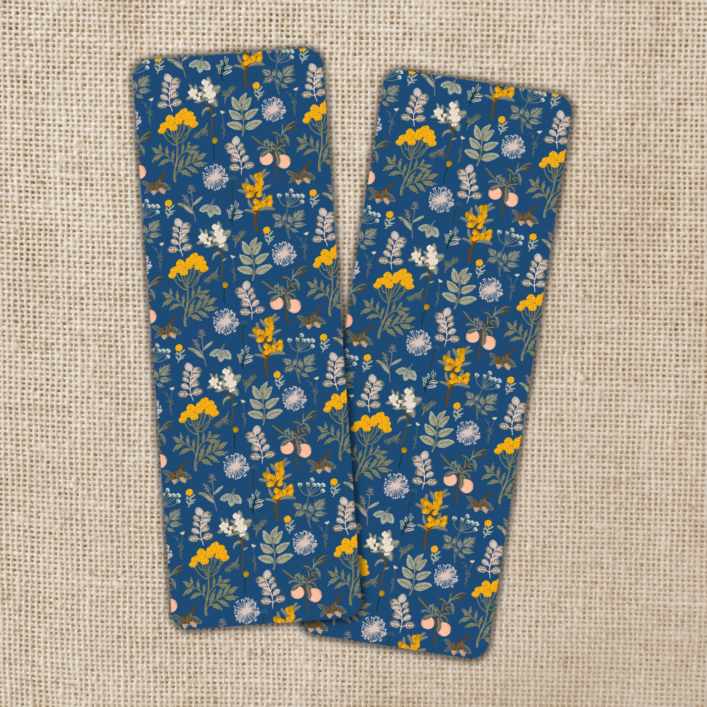 Fall Floral Blue Bookmark