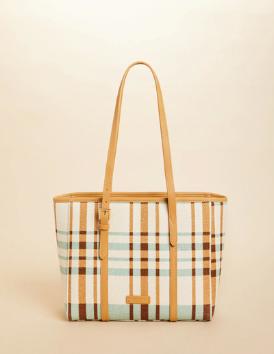 Siera Tote Kalalanta Plaid Cream