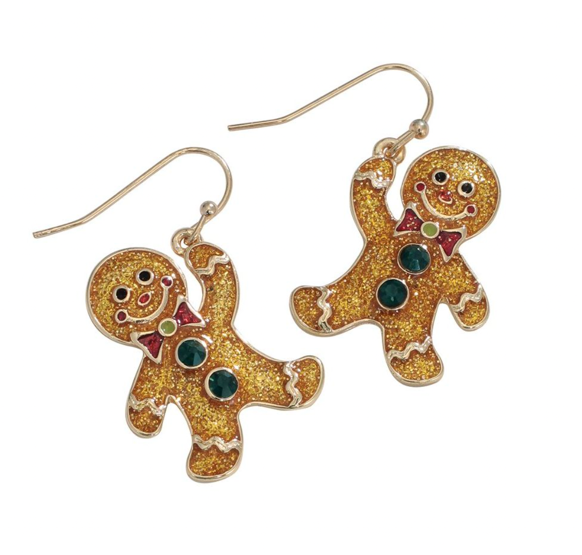 Periwinkle Holiday Gingerbread Man Earrings