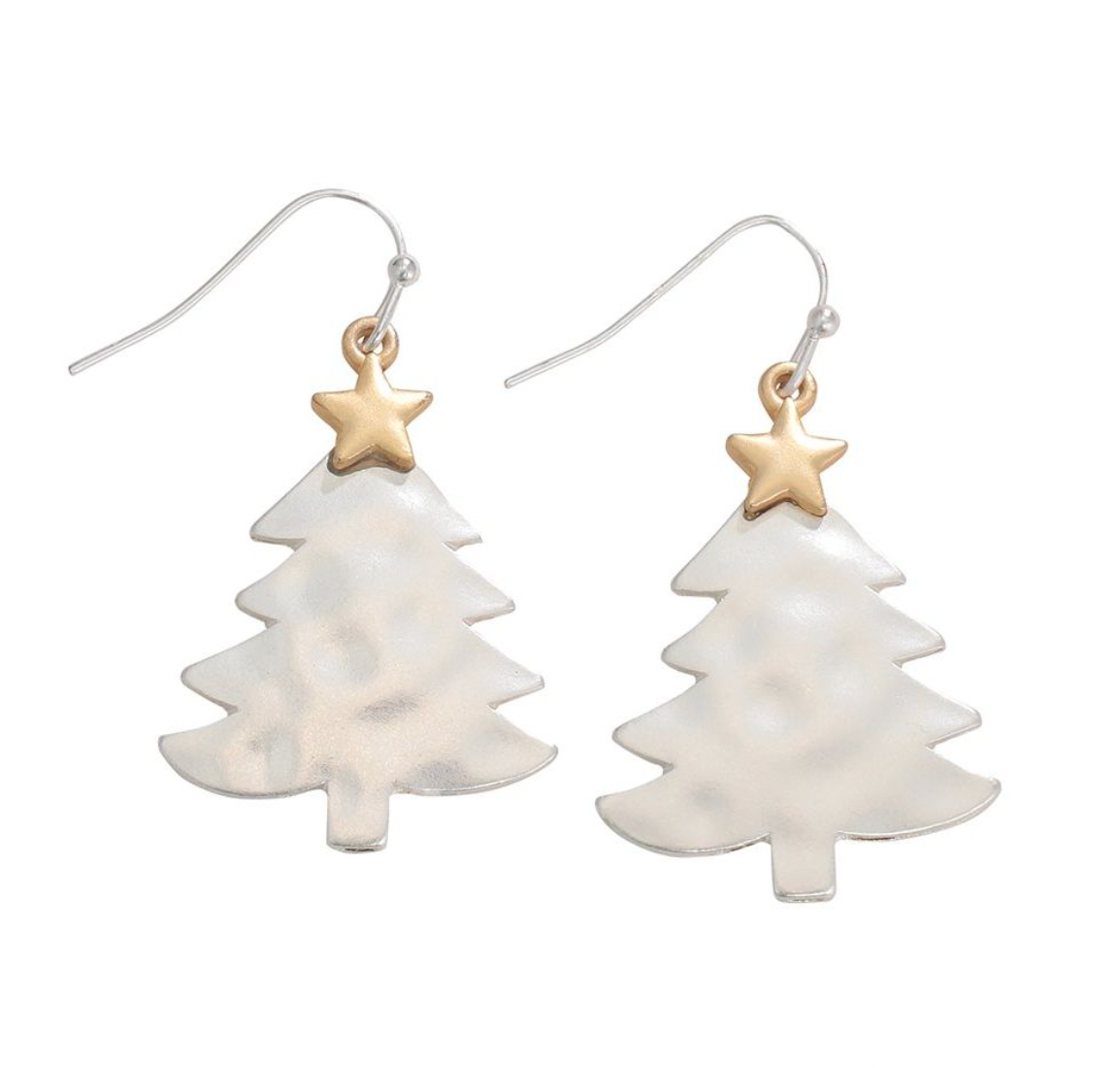 Periwinkle Two-tone Christmas Tree Earrings