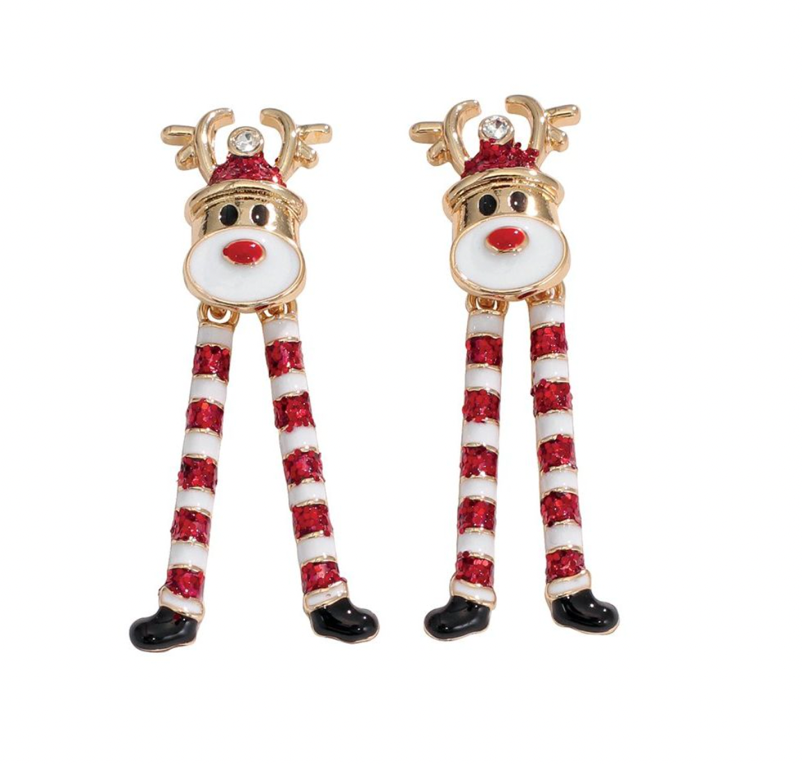 Periwinkle Dancing Rudolph Earrings